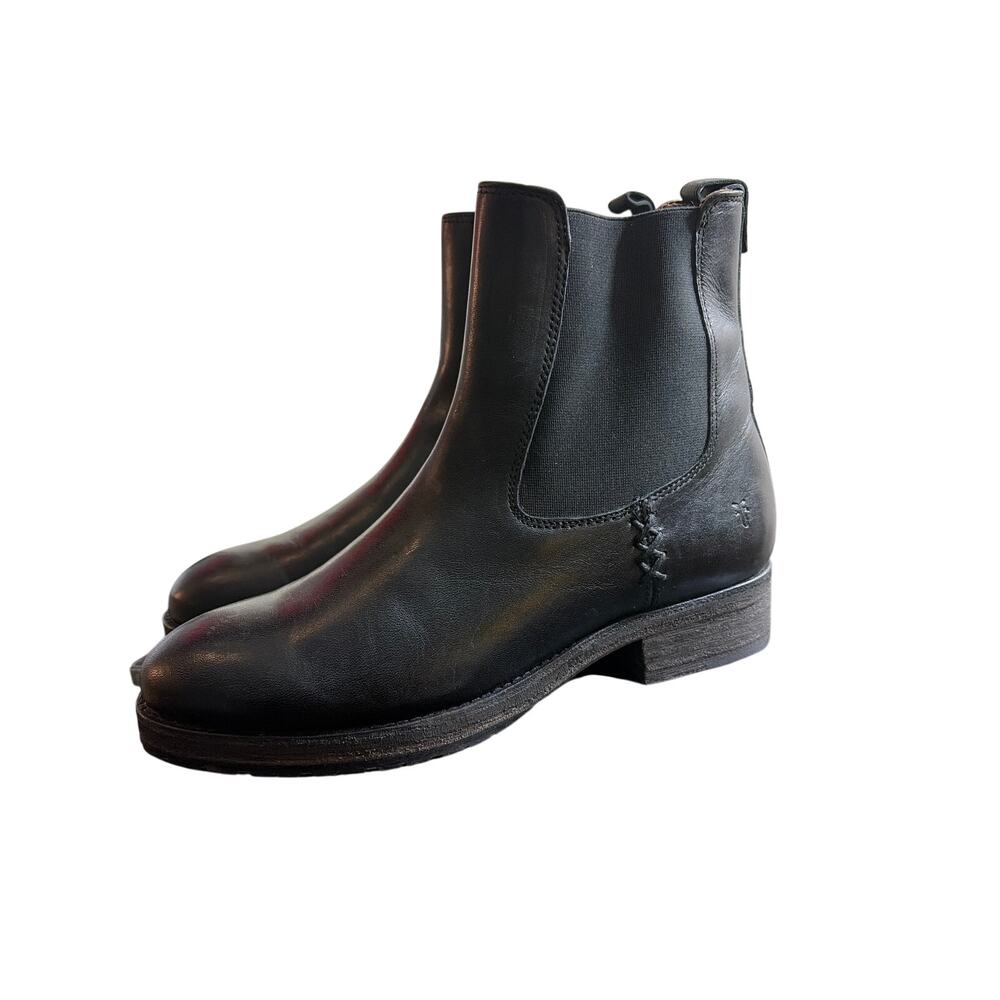 Frye Black Leather Chelsea Heeled Boots - Picture 5 of 8